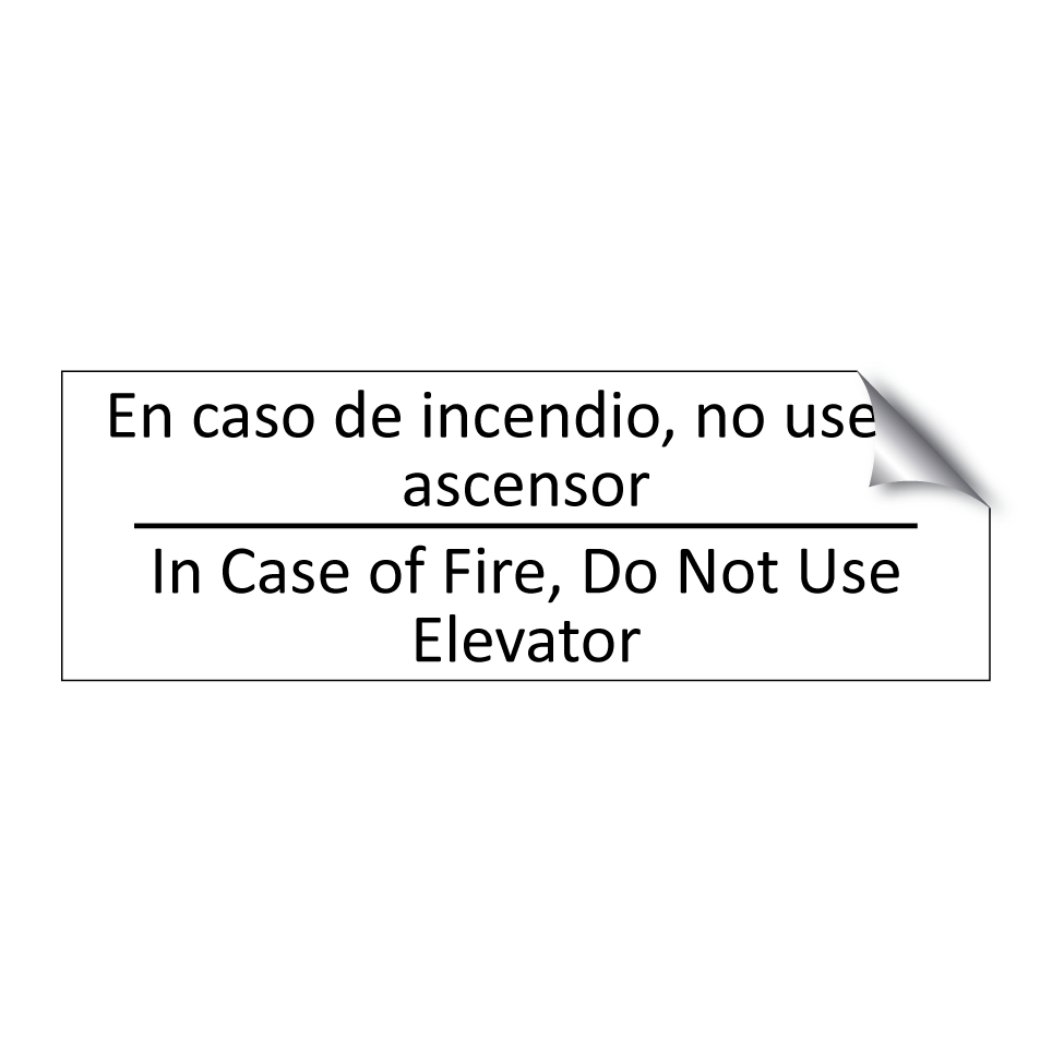 En caso de incendio, no use /.../ - In Case of Fire, Do Not Use /.../