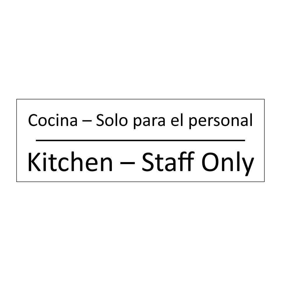 Cocina – Solo para el personal - Kitchen – Staff Only