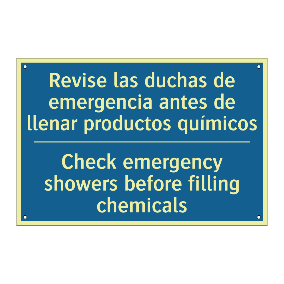 Revise las duchas de emergencia  /.../ - Check emergency showers before  /.../