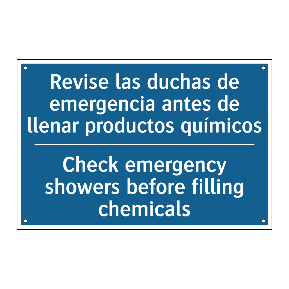 Revise las duchas de emergencia  /.../ - Check emergency showers before  /.../