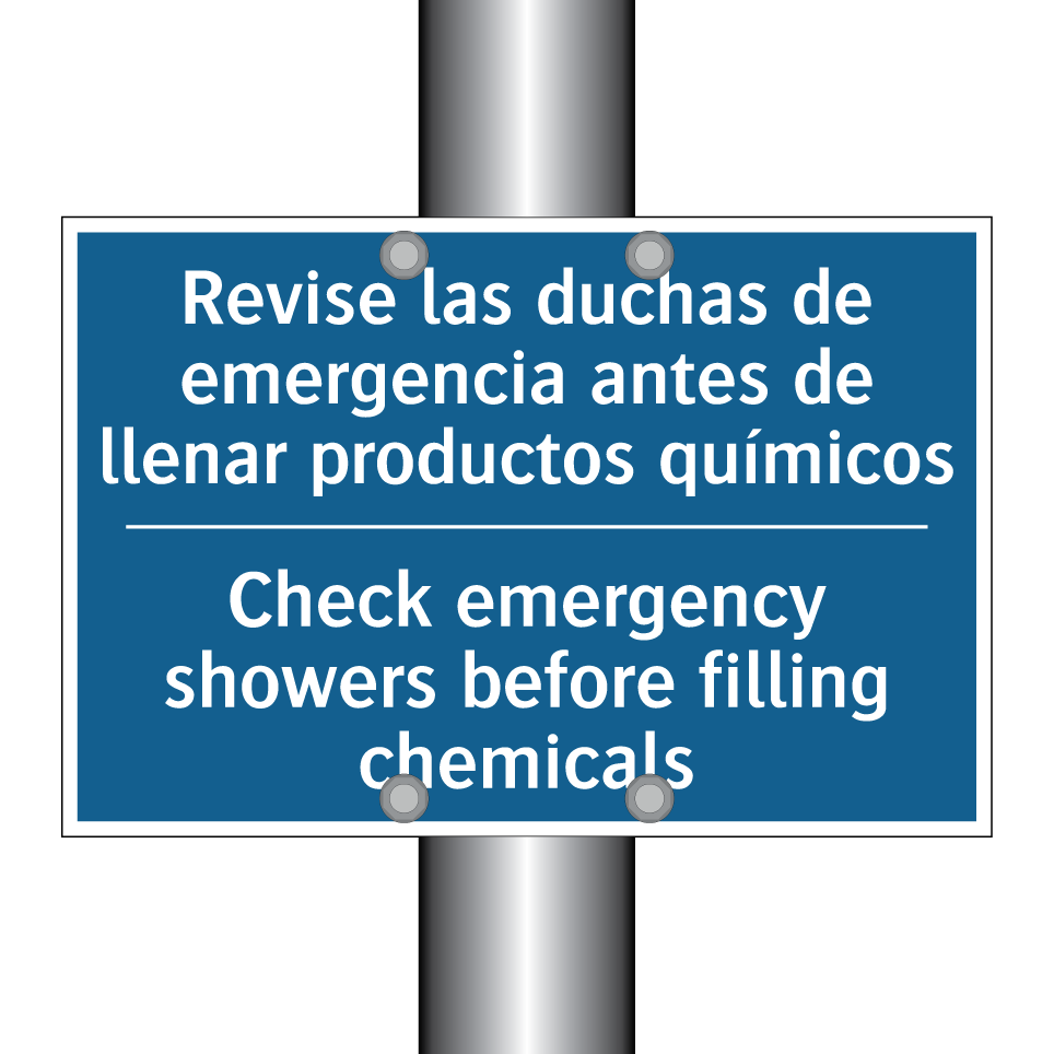 Revise las duchas de emergencia  /.../ - Check emergency showers before  /.../