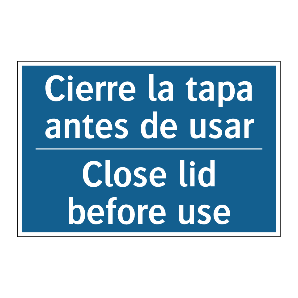 Cierre la tapa antes de usar - Close lid before use