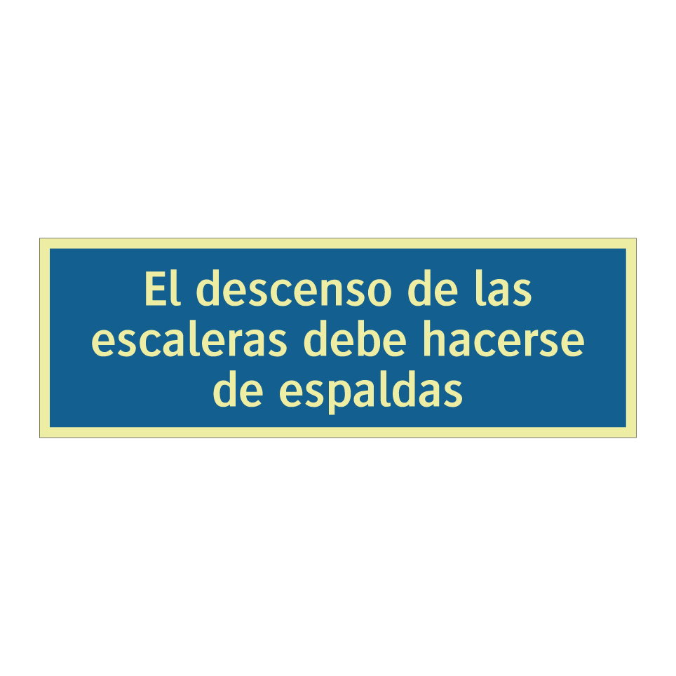 El descenso de las escaleras debe hacerse de espaldas