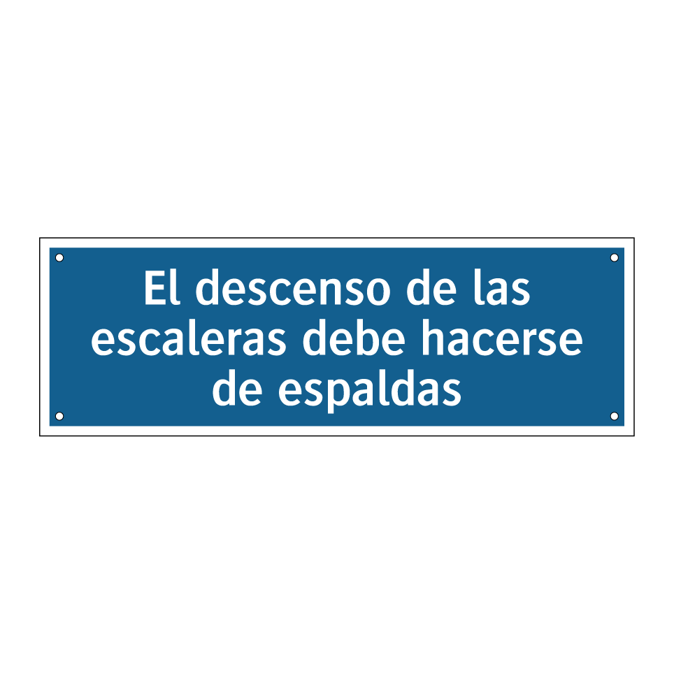 El descenso de las escaleras debe hacerse de espaldas
