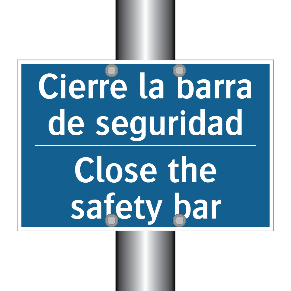 Cierre la barra de seguridad - Close the safety bar