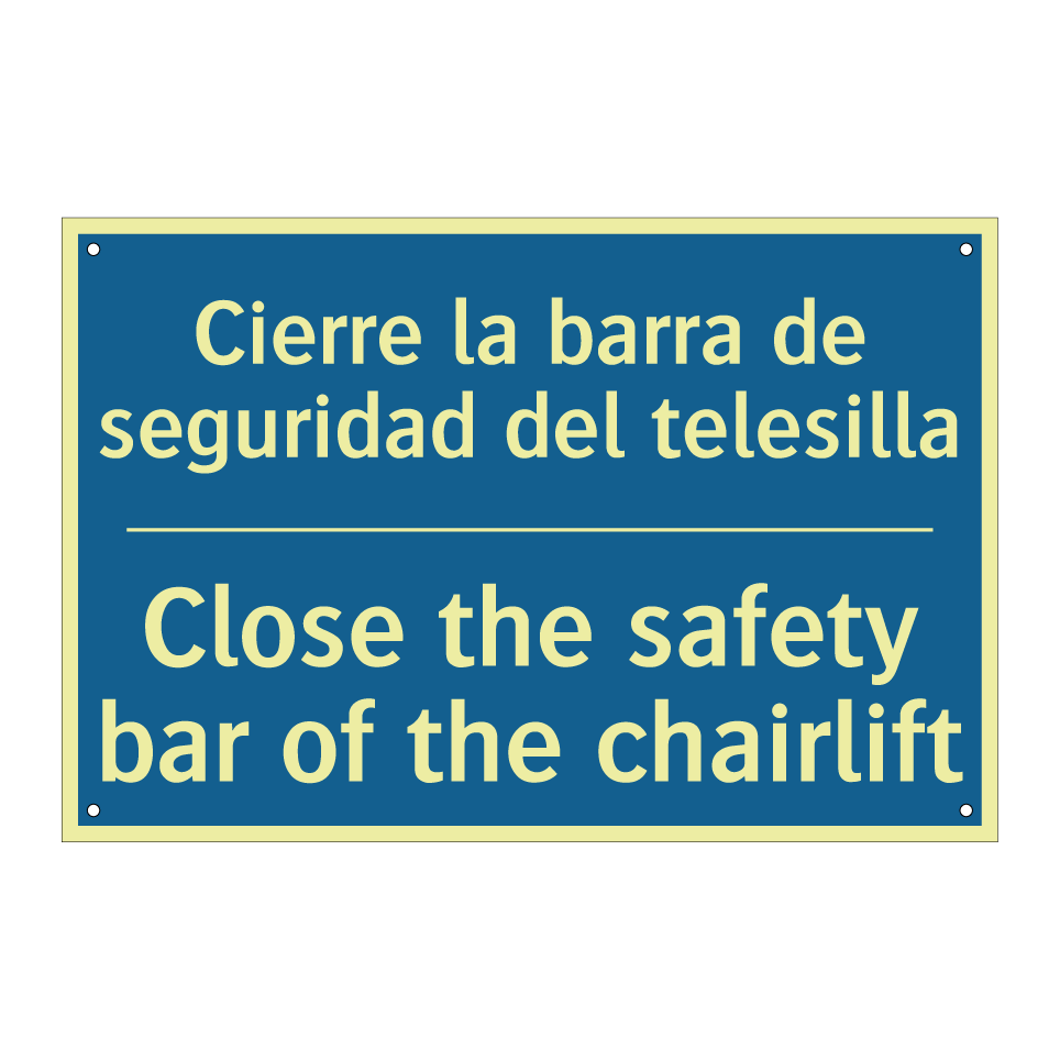 Cierre la barra de seguridad del  /.../ - Close the safety bar of the chairlift /.../