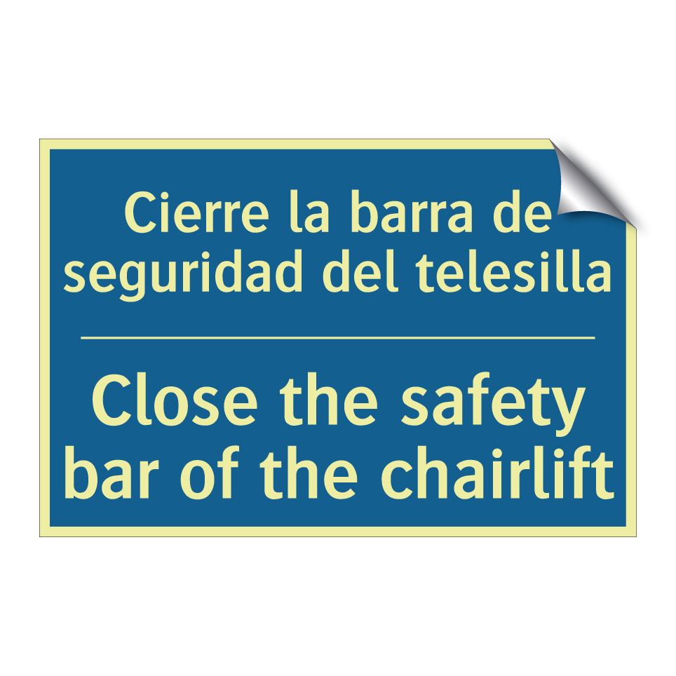 Cierre la barra de seguridad del  /.../ - Close the safety bar of the chairlift /.../