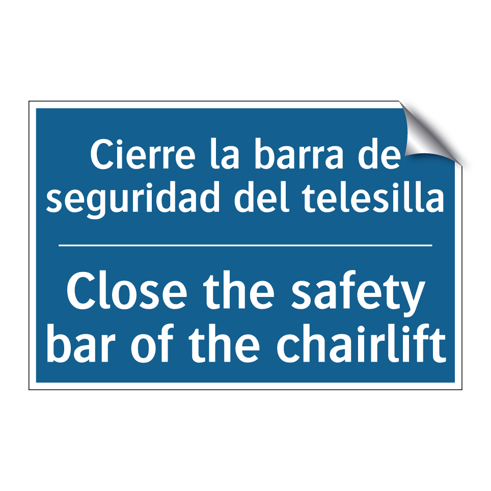 Cierre la barra de seguridad del  /.../ - Close the safety bar of the chairlift /.../