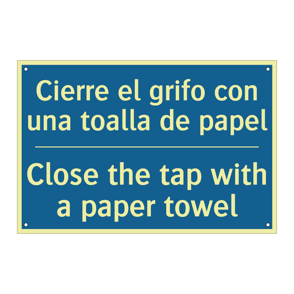 Cierre el grifo con una toalla  /.../ - Close the tap with a paper towel /.../