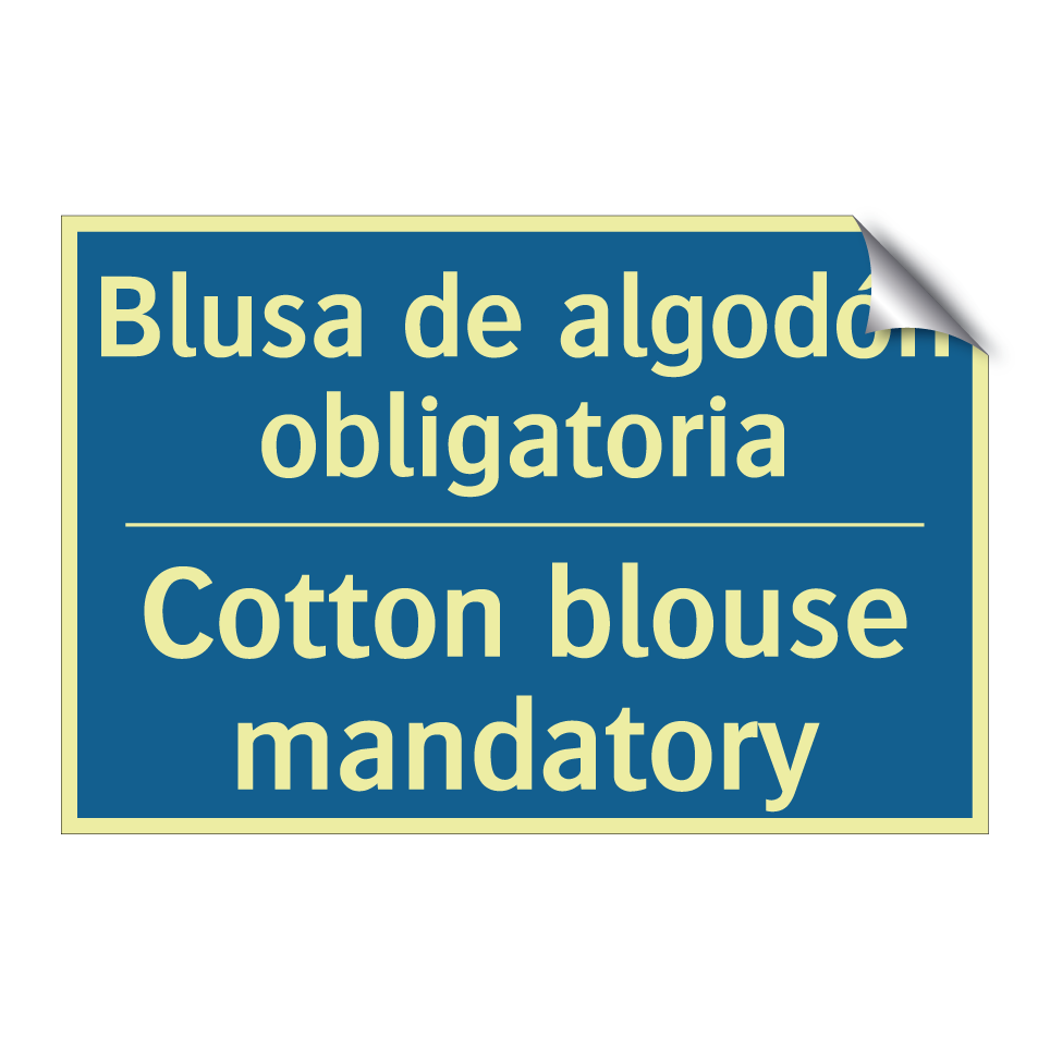 Blusa de algodón obligatoria - Cotton blouse mandatory