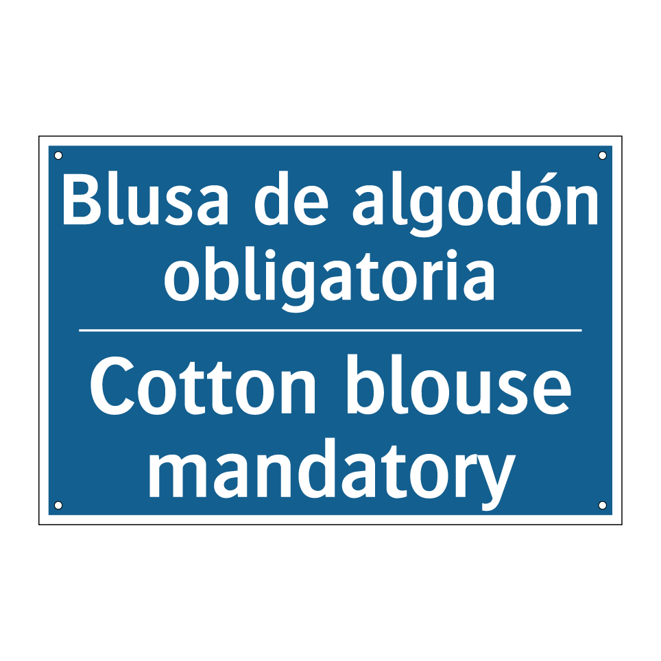 Blusa de algodón obligatoria - Cotton blouse mandatory