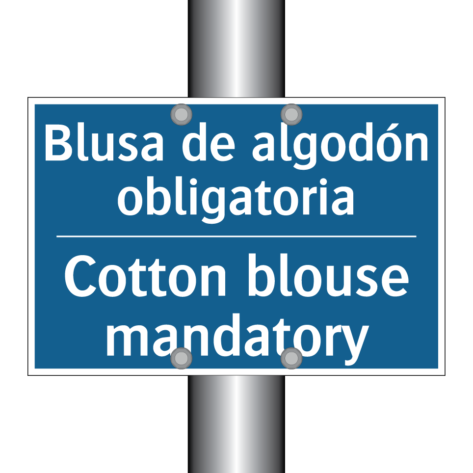 Blusa de algodón obligatoria - Cotton blouse mandatory