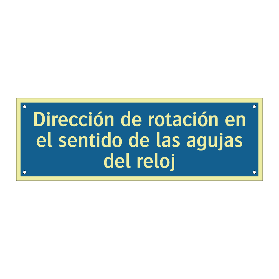 Dirección de rotación en el sentido de las agujas del reloj
