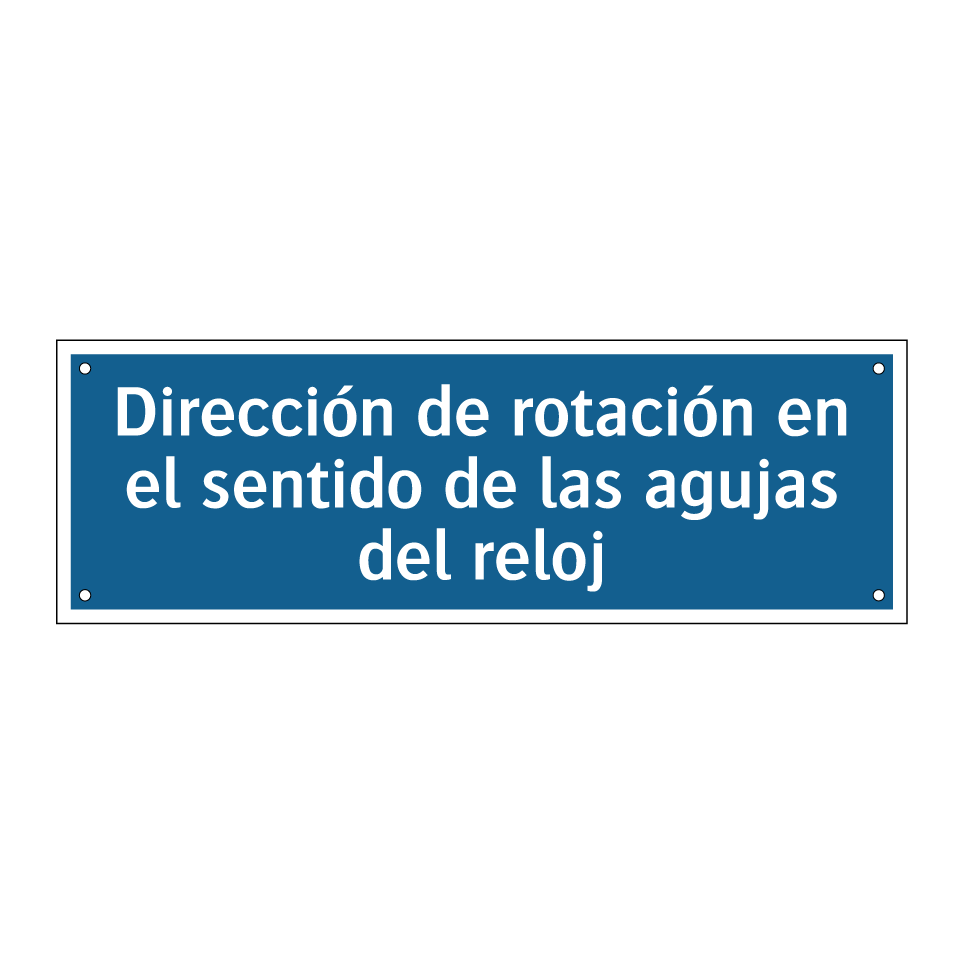 Dirección de rotación en el sentido de las agujas del reloj