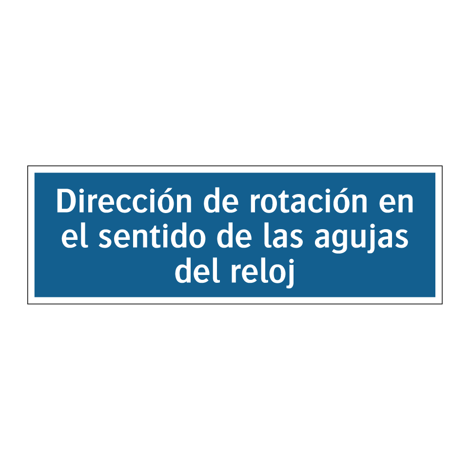 Dirección de rotación en el sentido de las agujas del reloj