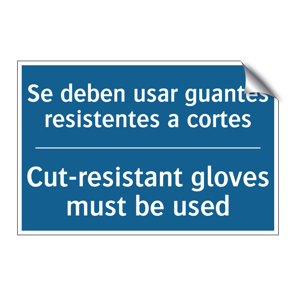 Se deben usar guantes resistentes  /.../ - Cut-resistant gloves must be used /.../
