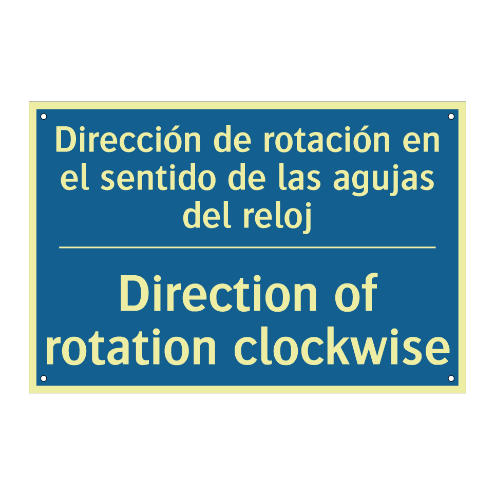 Dirección de rotación en el sentido  /.../ - Direction of rotation clockwise /.../