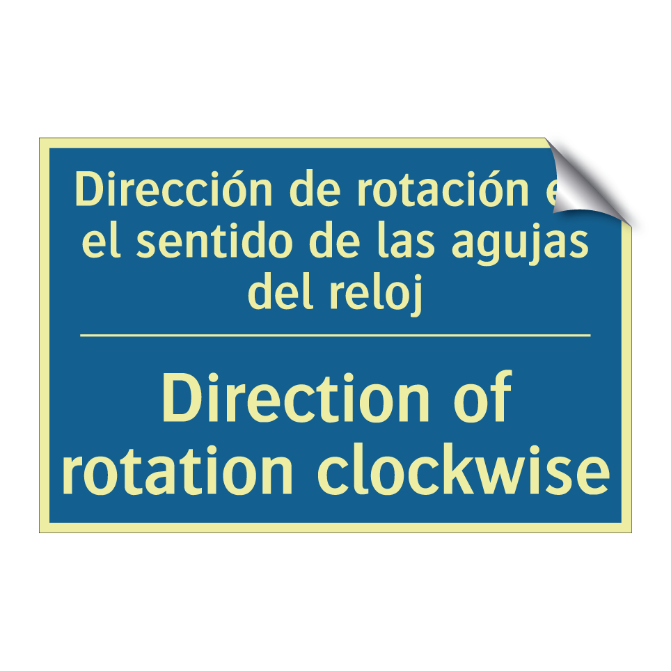 Dirección de rotación en el sentido  /.../ - Direction of rotation clockwise /.../
