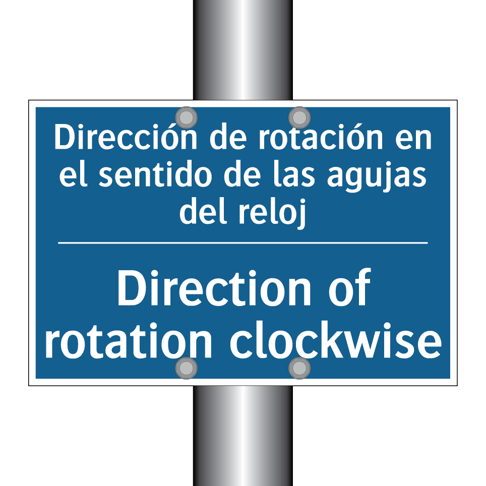 Dirección de rotación en el sentido  /.../ - Direction of rotation clockwise /.../