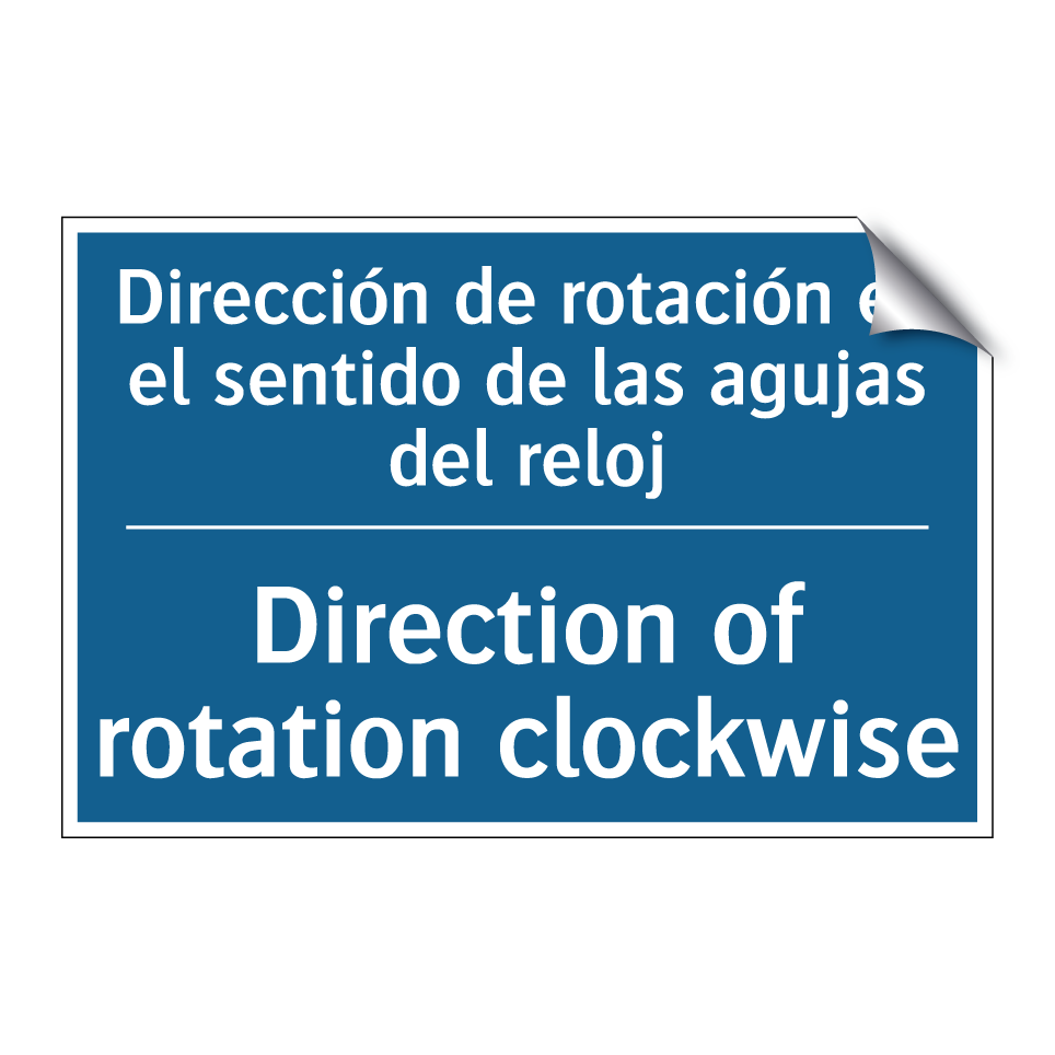 Dirección de rotación en el sentido  /.../ - Direction of rotation clockwise /.../