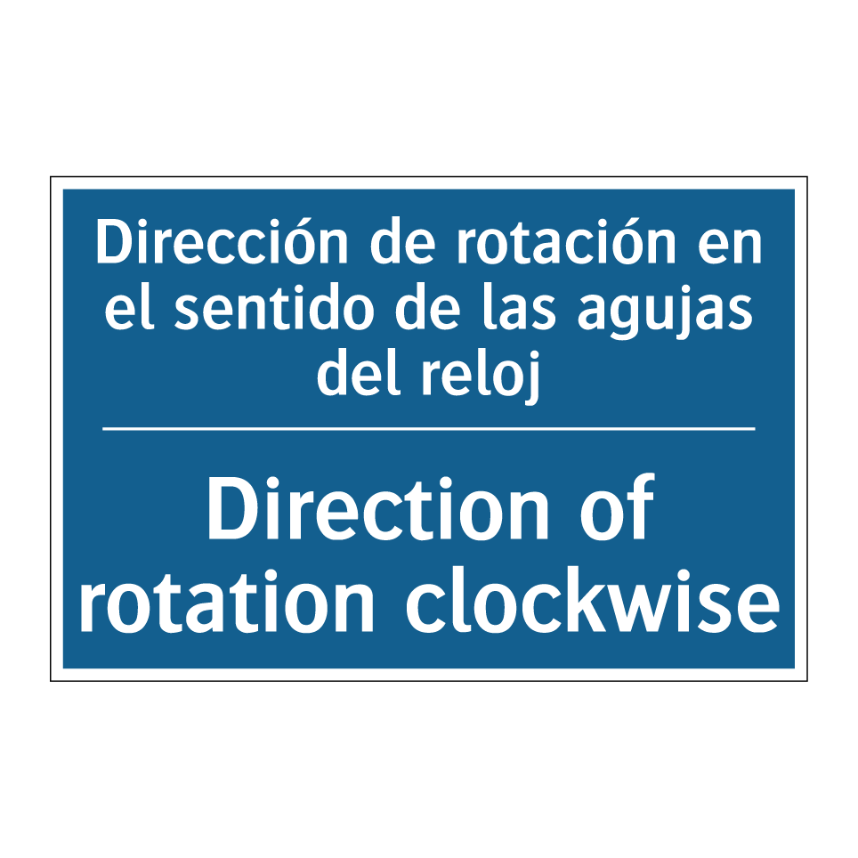 Dirección de rotación en el sentido  /.../ - Direction of rotation clockwise /.../