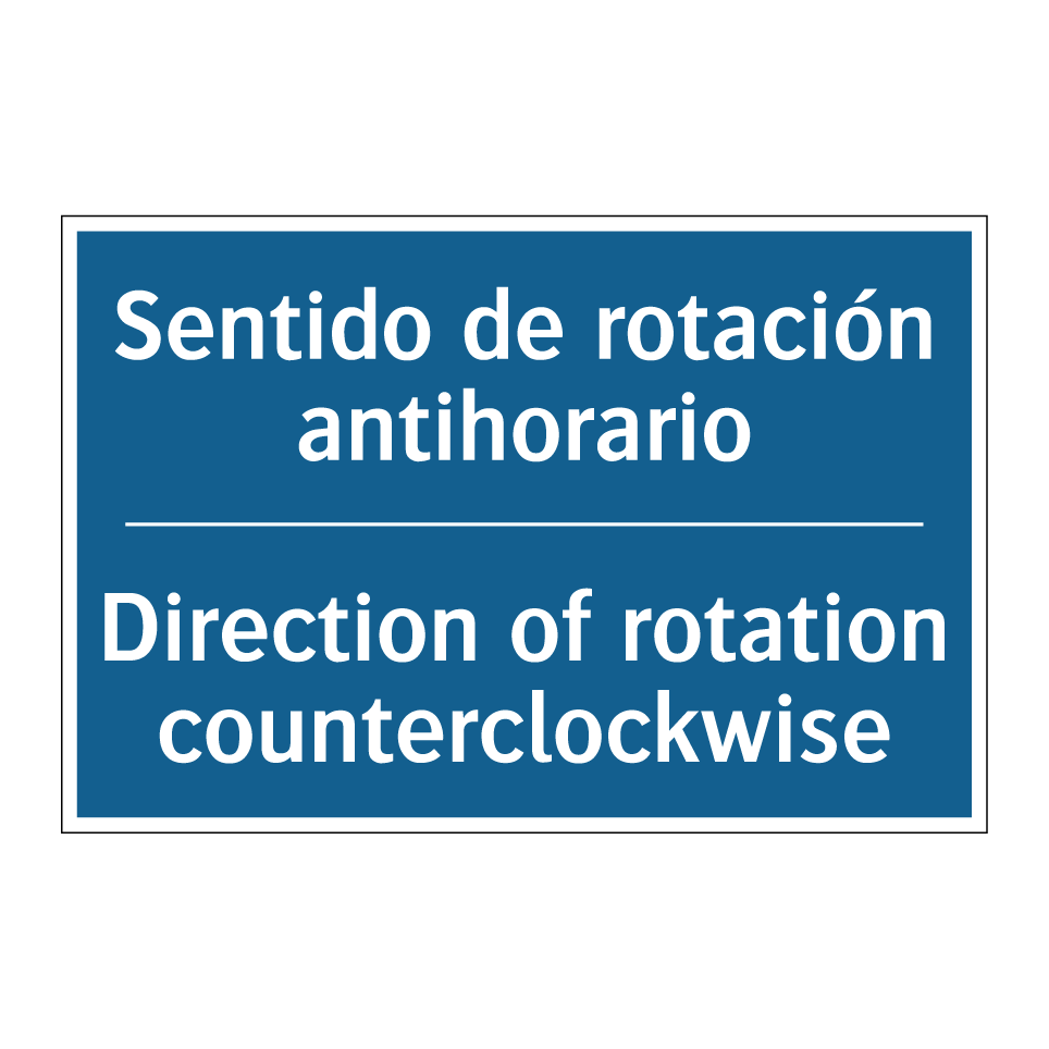 Sentido de rotación antihorario /.../ - Direction of rotation counterclockwise /.../