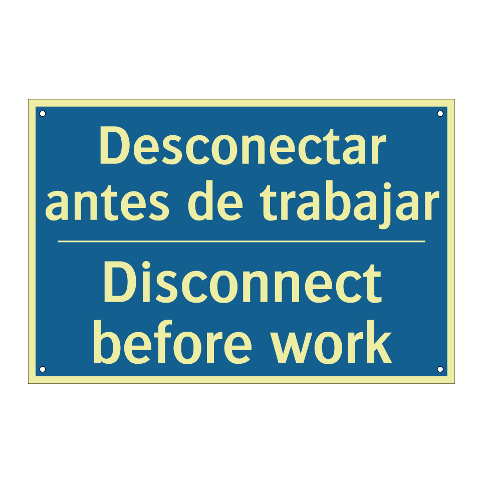 Desconectar antes de trabajar - Disconnect before work
