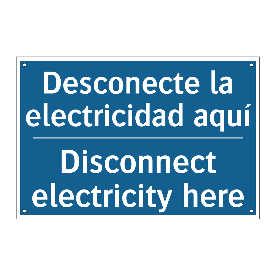 Desconecte la electricidad aquí /.../ - Disconnect electricity here