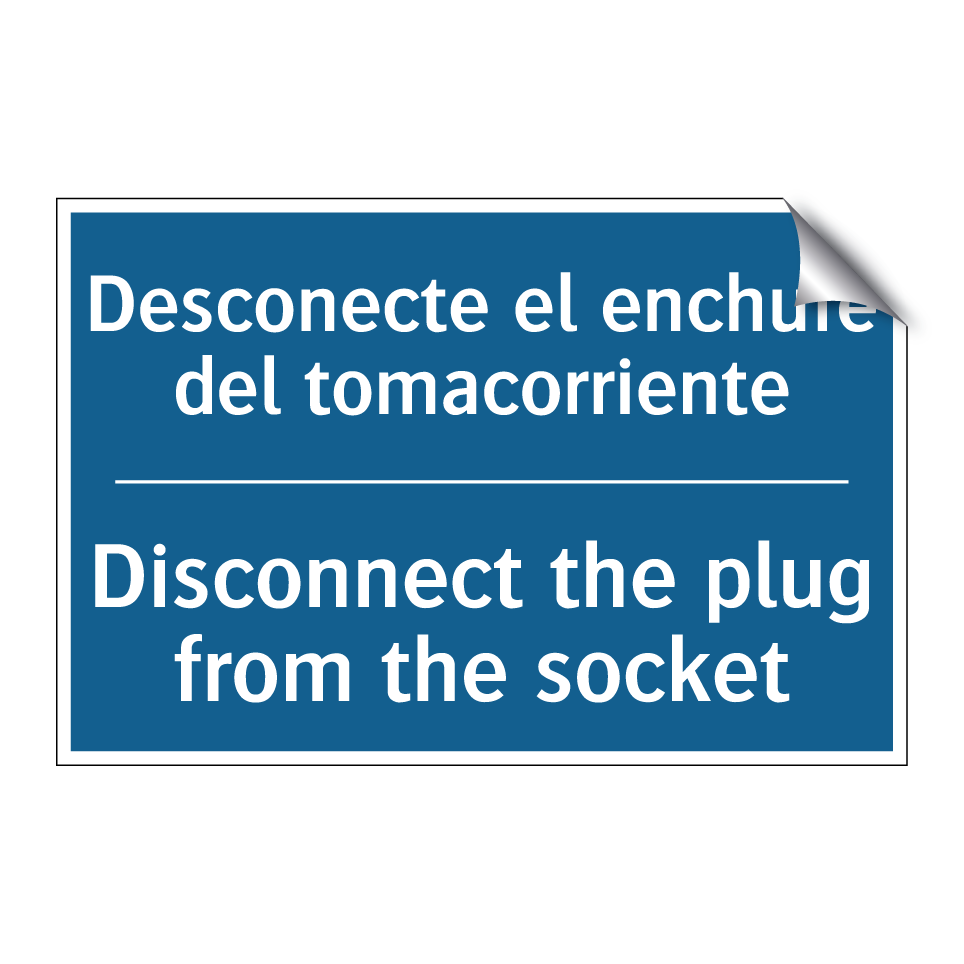Desconecte el enchufe del tomacorriente /.../ - Disconnect the plug from the socket /.../
