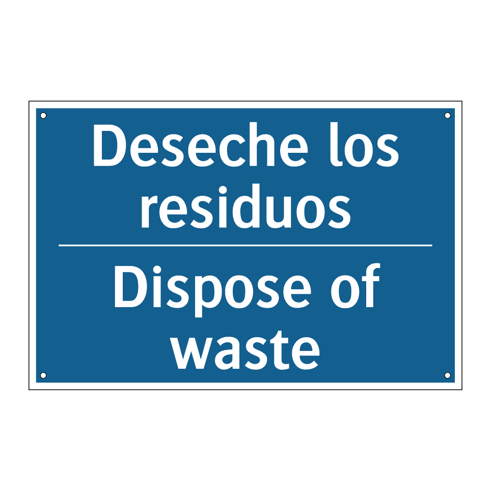 Deseche los residuos - Dispose of waste