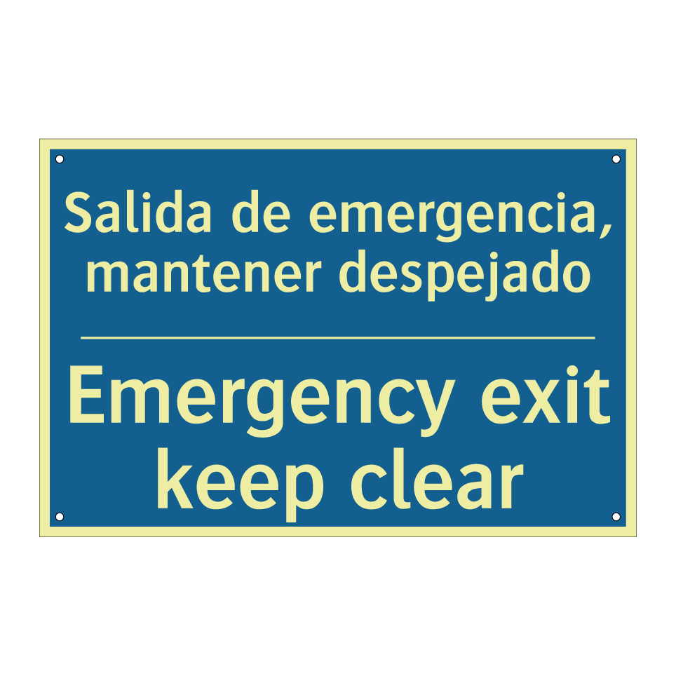 Salida de emergencia, mantener  /.../ - Emergency exit keep clear