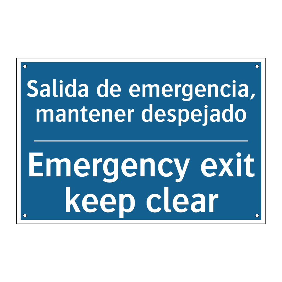 Salida de emergencia, mantener  /.../ - Emergency exit keep clear