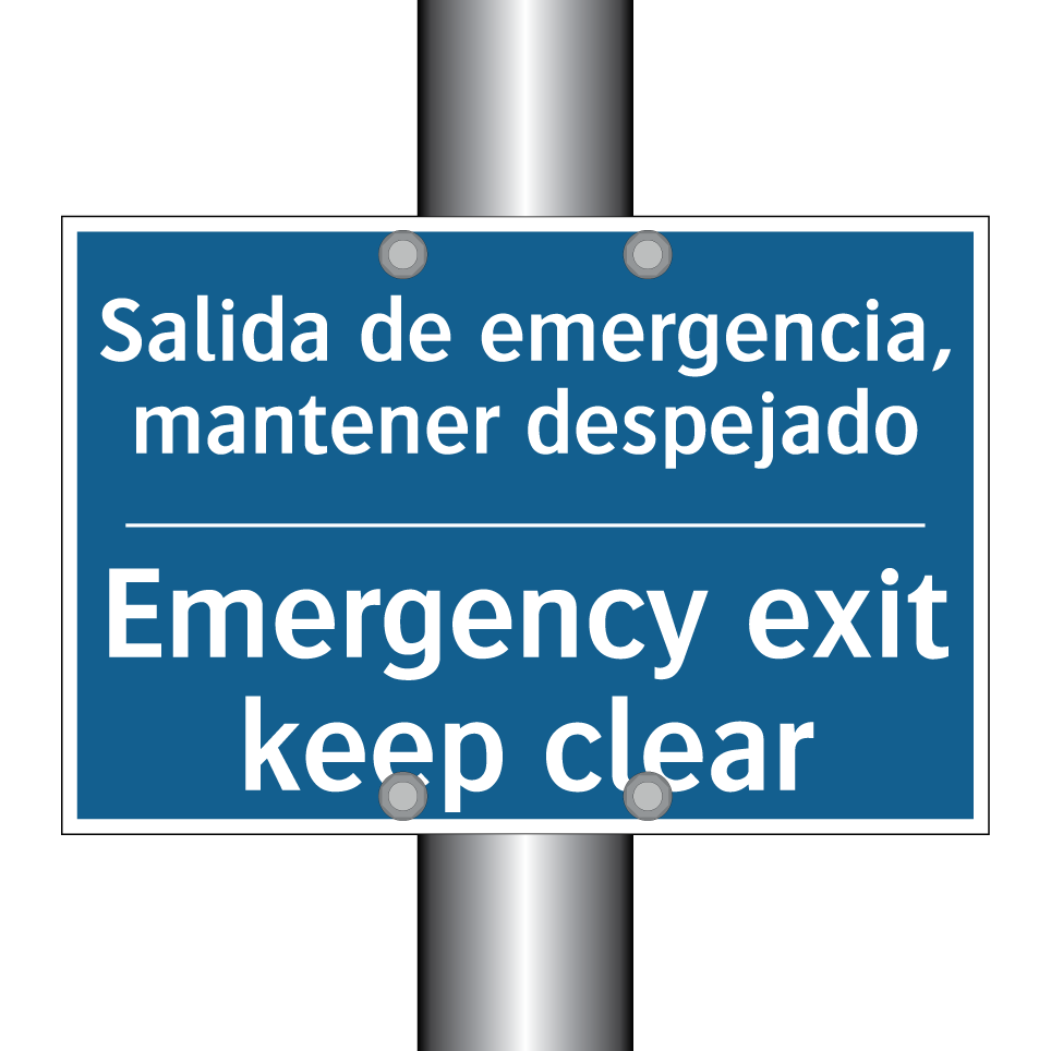 Salida de emergencia, mantener  /.../ - Emergency exit keep clear
