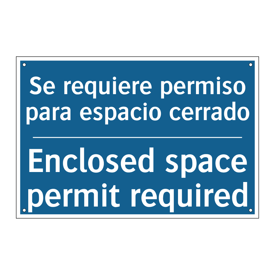Se requiere permiso para espacio  /.../ - Enclosed space permit required