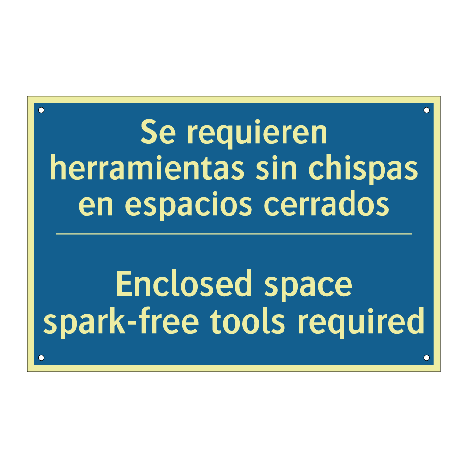 Se requieren herramientas sin  /.../ - Enclosed space spark-free tools  /.../