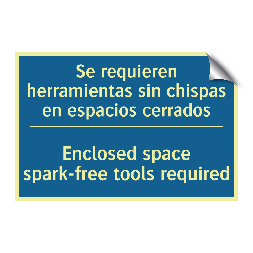 Se requieren herramientas sin  /.../ - Enclosed space spark-free tools  /.../