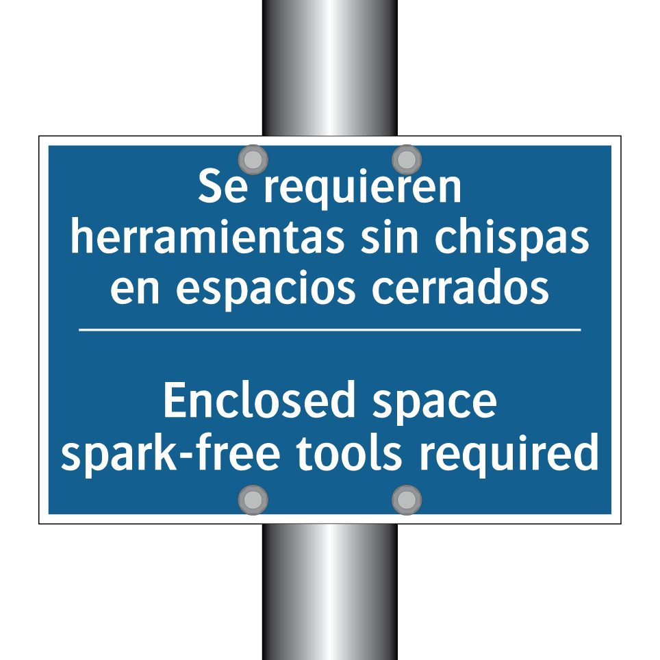 Se requieren herramientas sin  /.../ - Enclosed space spark-free tools  /.../