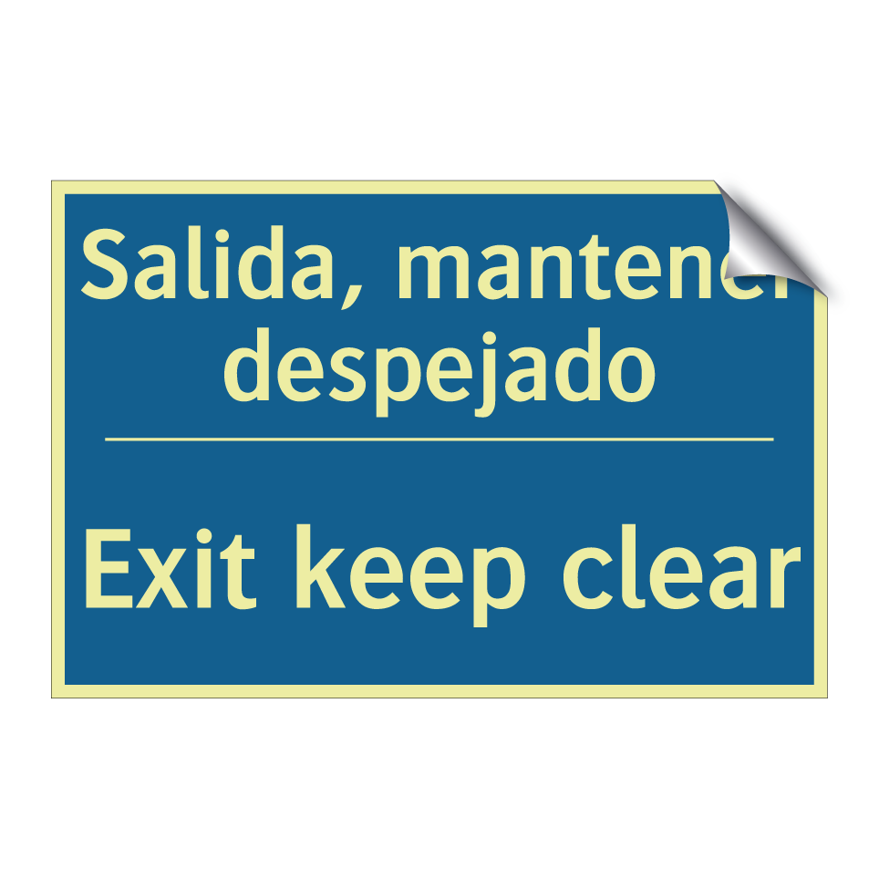 Salida, mantener despejado - Exit keep clear