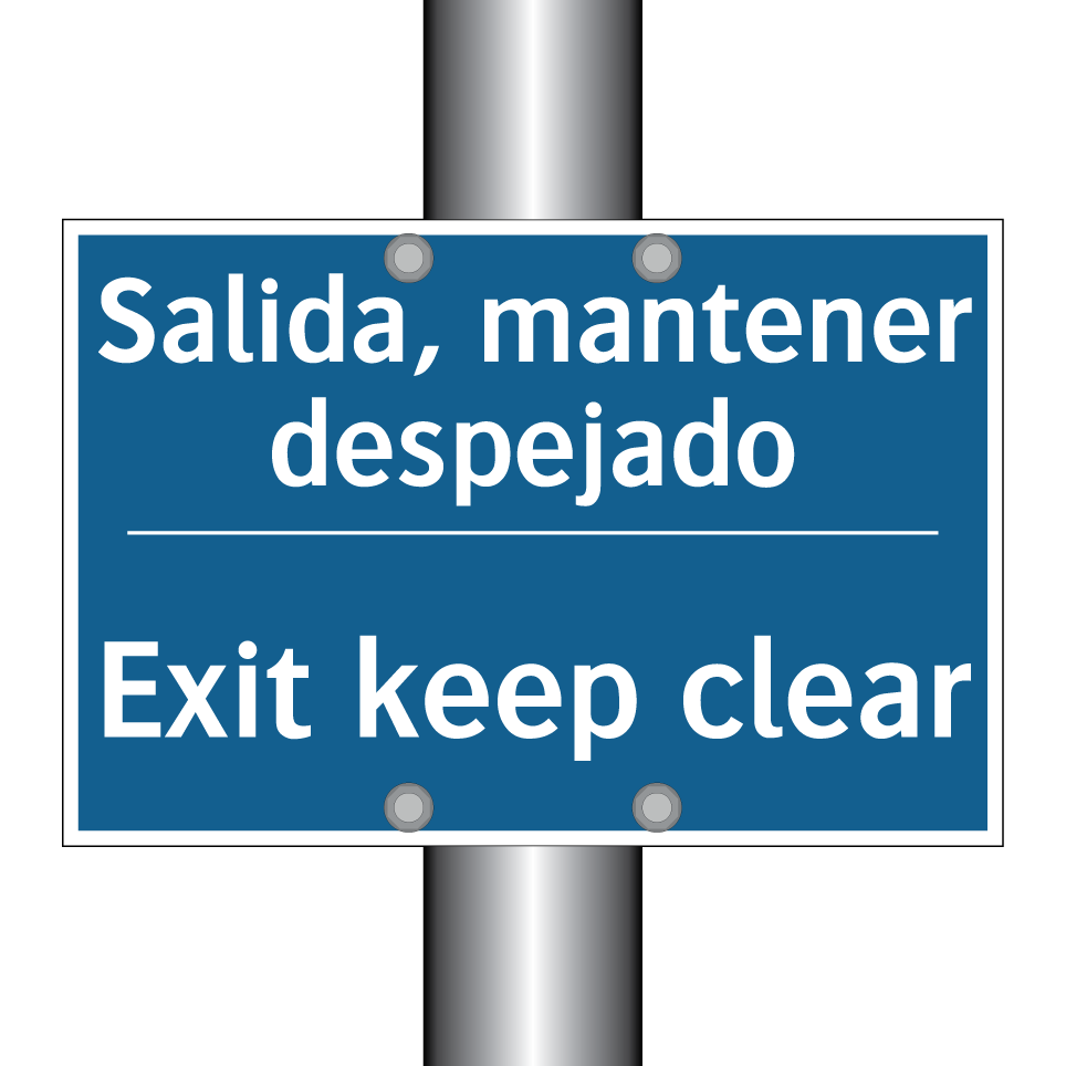 Salida, mantener despejado - Exit keep clear