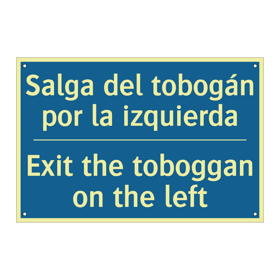 Salga del tobogán por la izquierda /.../ - Exit the toboggan on the left