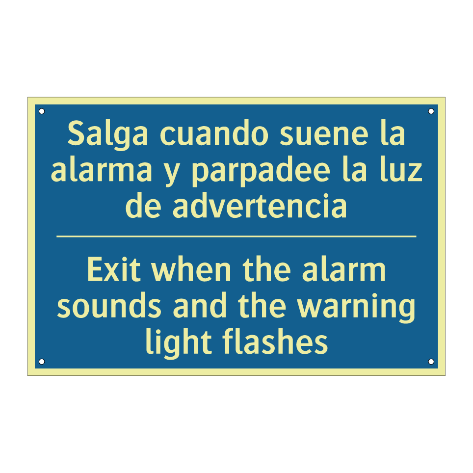Salga cuando suene la alarma y  /.../ - Exit when the alarm sounds and  /.../