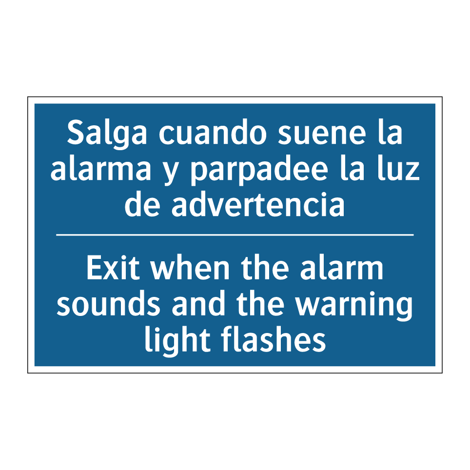 Salga cuando suene la alarma y  /.../ - Exit when the alarm sounds and  /.../