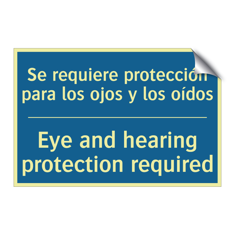 Se requiere protección para los  /.../ - Eye and hearing protection required /.../