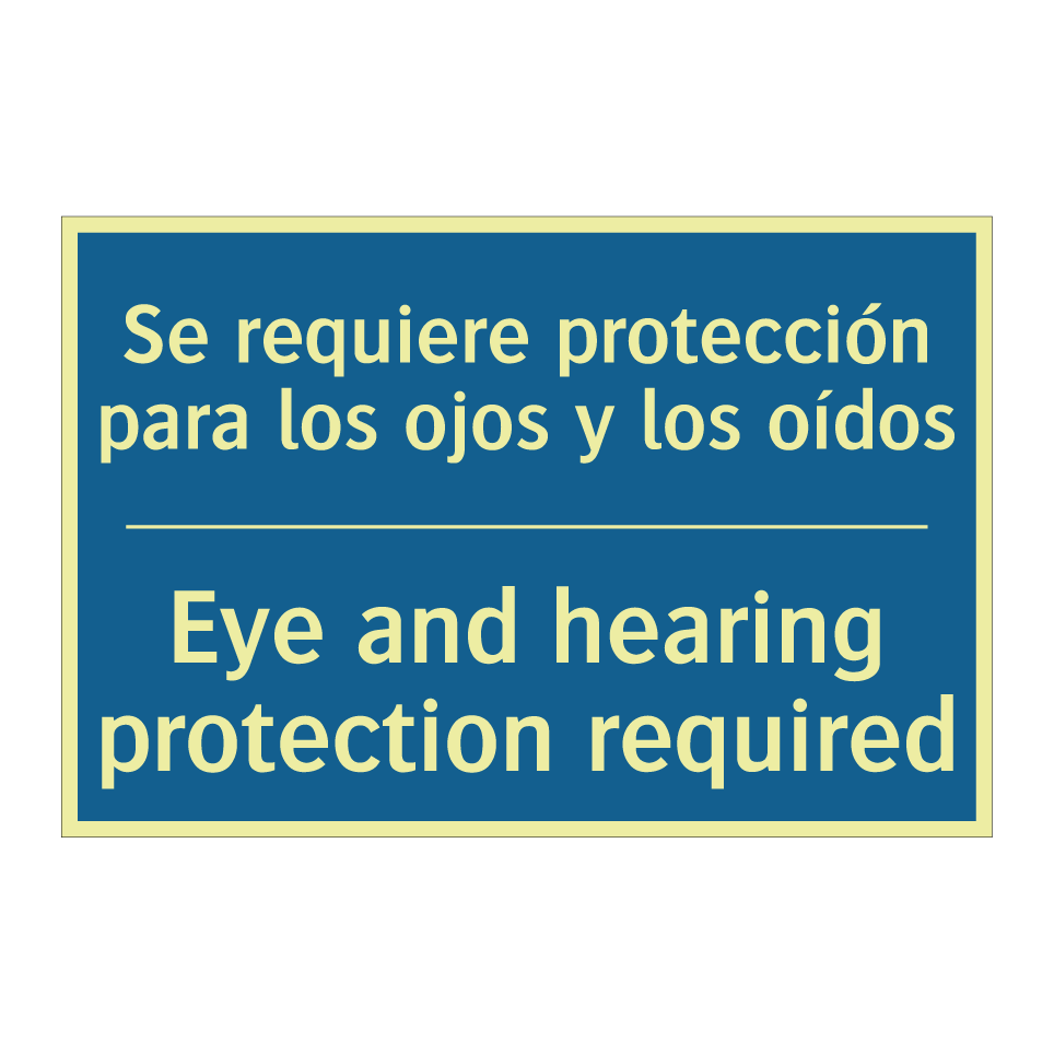 Se requiere protección para los  /.../ - Eye and hearing protection required /.../