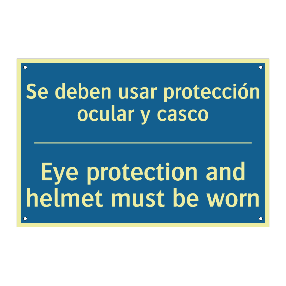 Se deben usar protección ocular  /.../ - Eye protection and helmet must  /.../