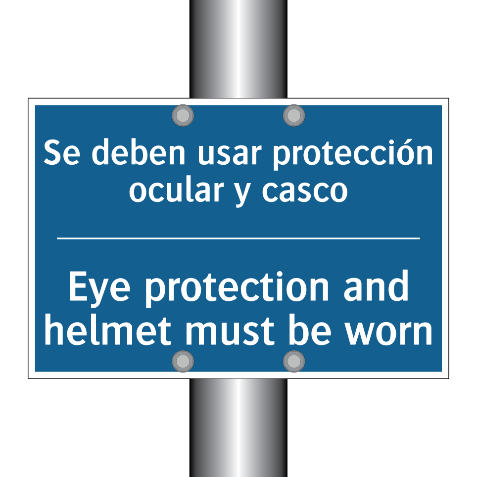 Se deben usar protección ocular  /.../ - Eye protection and helmet must  /.../