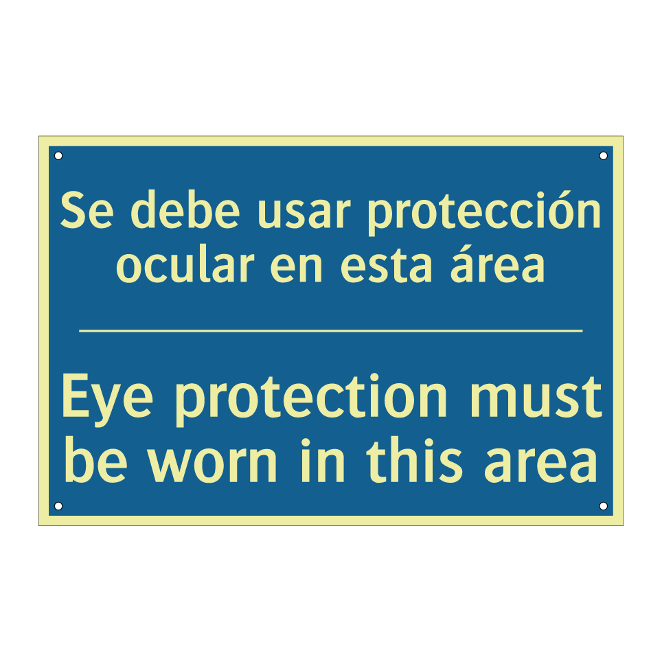 Se debe usar protección ocular  /.../ - Eye protection must be worn in  /.../