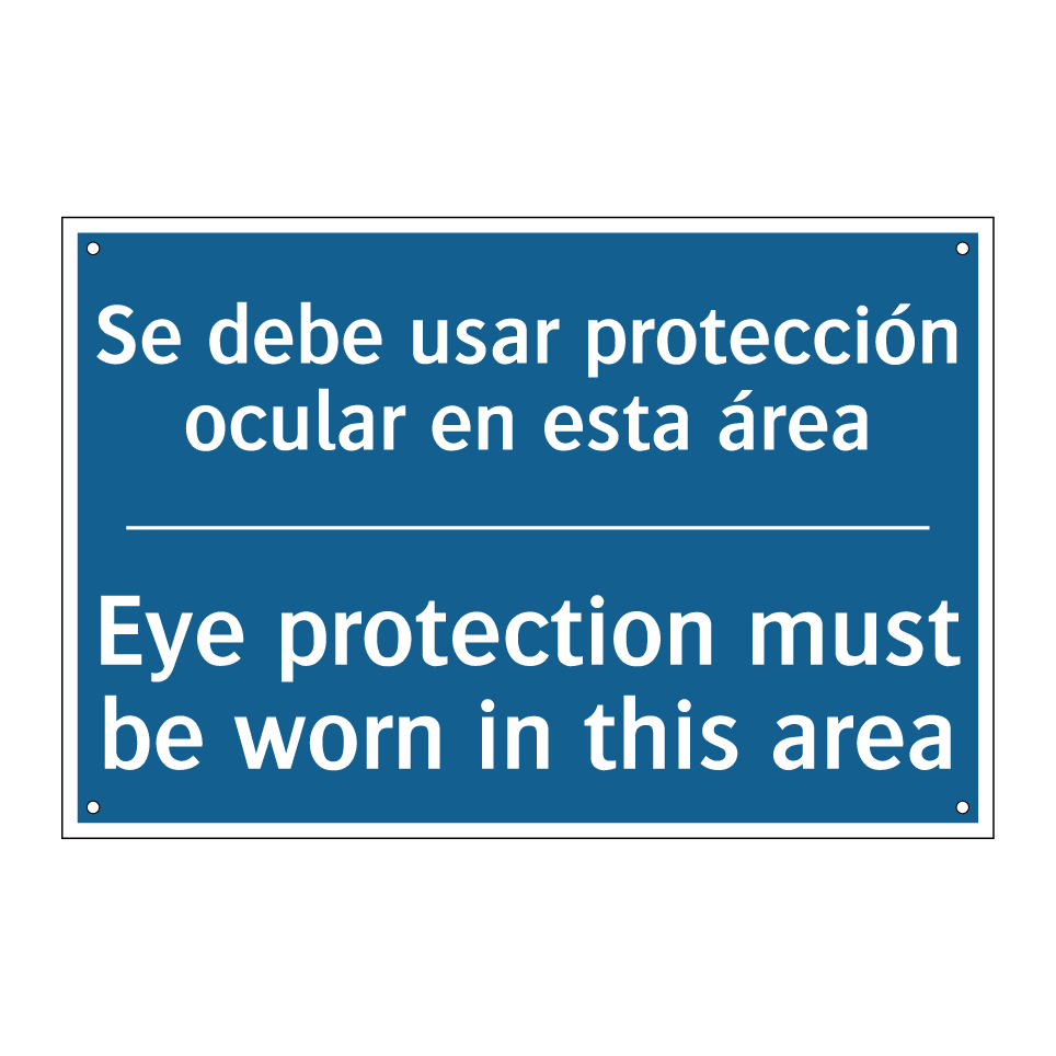 Se debe usar protección ocular  /.../ - Eye protection must be worn in  /.../