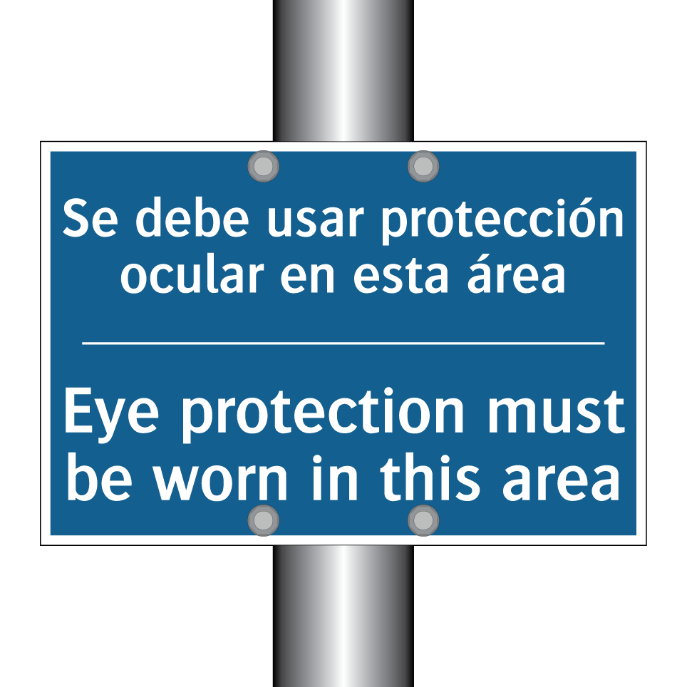 Se debe usar protección ocular  /.../ - Eye protection must be worn in  /.../