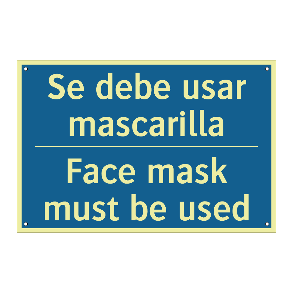 Se debe usar mascarilla - Face mask must be used